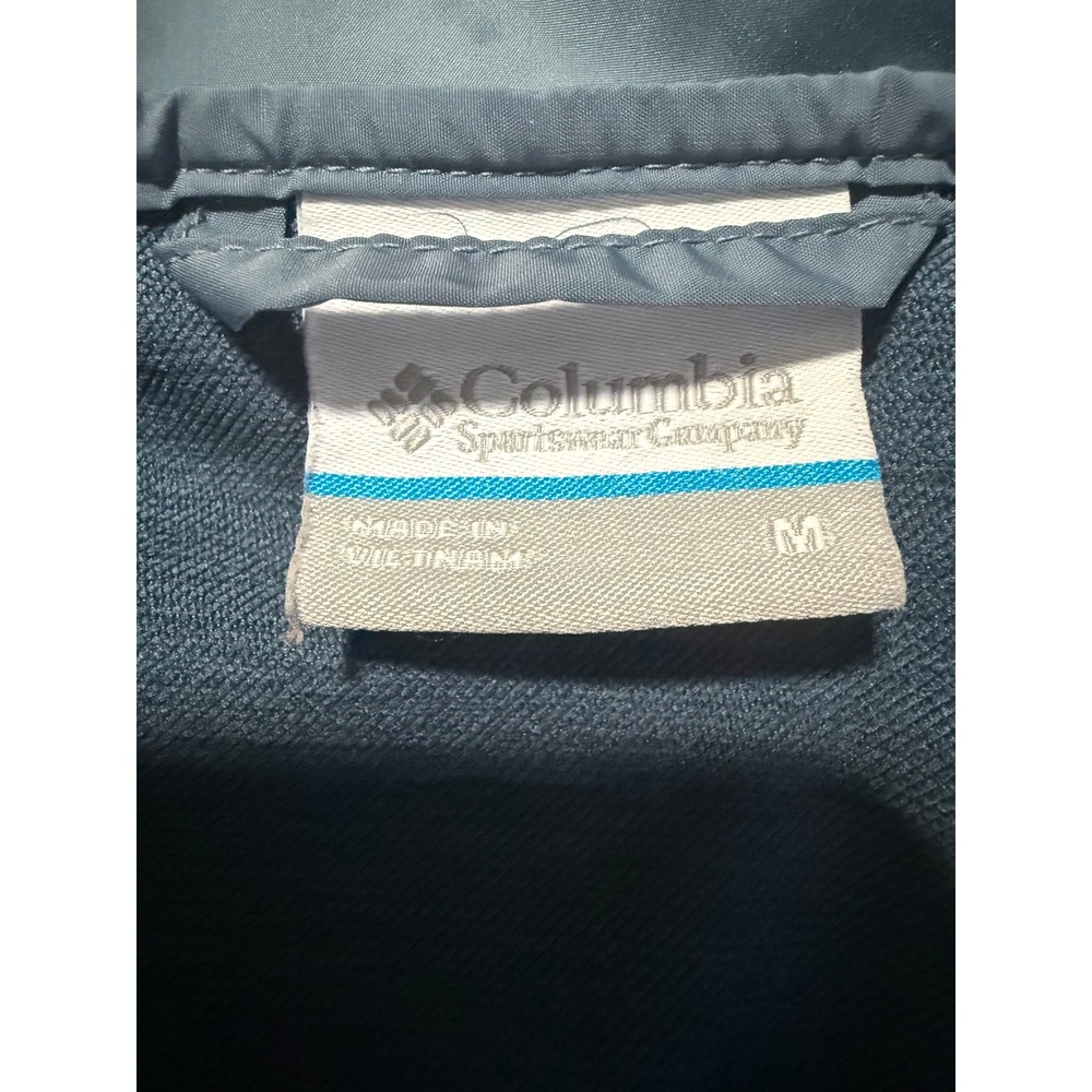 Columbia Mens Hooded Windbreaker Jacket Slate Blue Full Zip Lightweight M - Picture 9 of 12